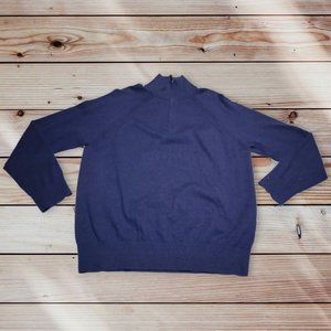 Banana Republic Blue Cotton Cashmere 1/4 Zip Size XL